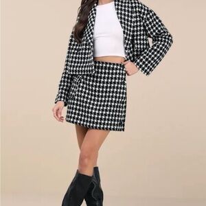 NATIVE YOUTH Houndstooth Mini Skirt